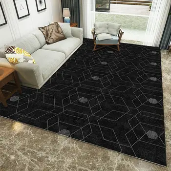

European style retro luxury carpet living room bedroom home geometric carpet sofa coffee table floor mat bathroom door mat