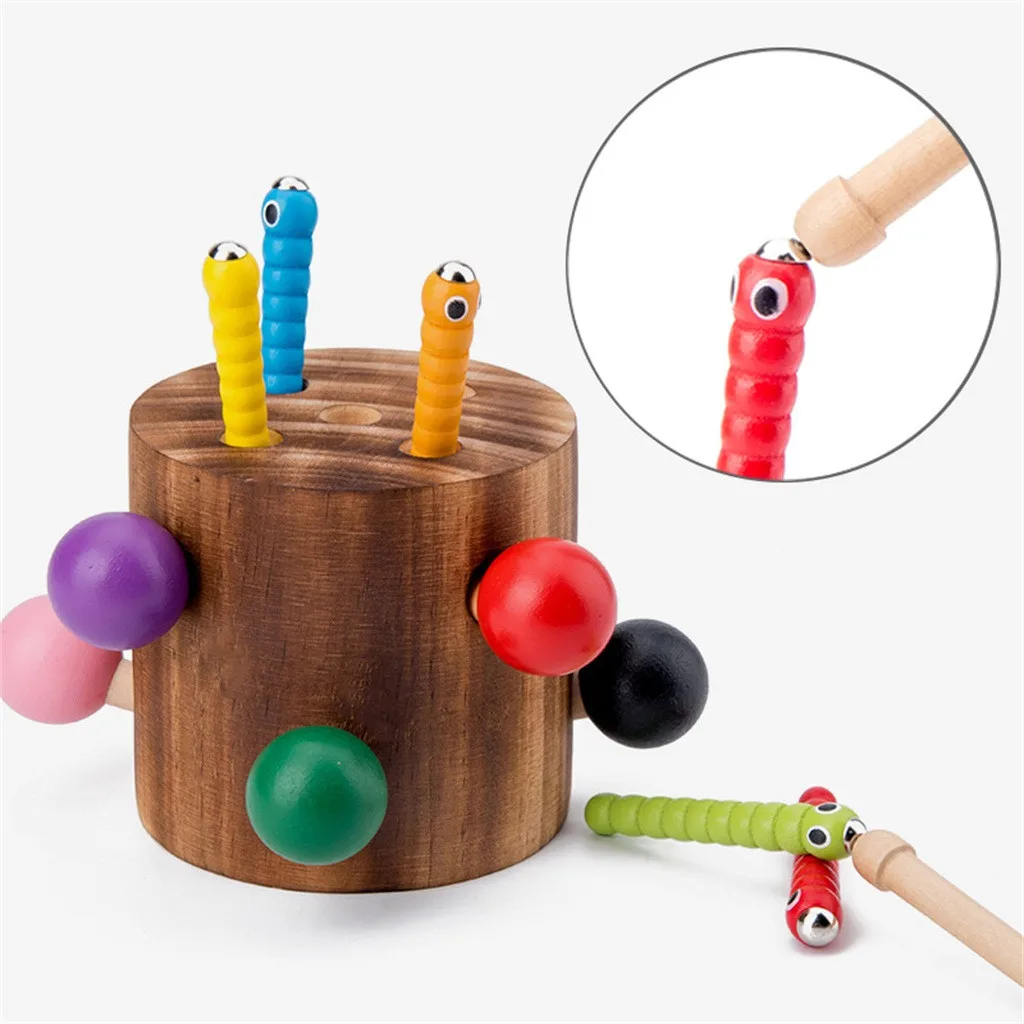 Развивающие детские деревянная Магнитная защелка насекомых детские развивающие игрушки
