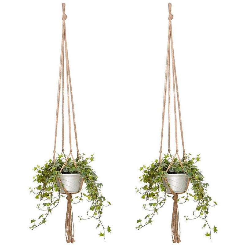 Pot Holder Macrame Plant Hanger Hanging Planter Basket Jute Braided Rope Craft