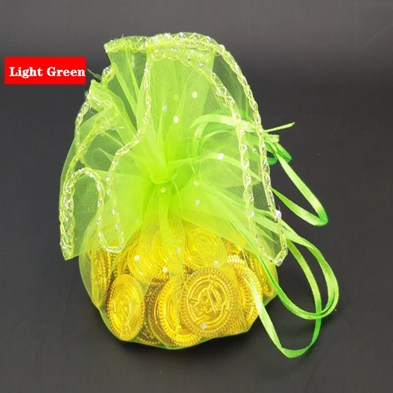 light green 50/100 шт 26 см/35 см круглый свадебная сумочка из органзы Свадебные сувениры и подарки Упакованные мешоки мешочки для ювелирных изделий из газовой ткани элемент мешок из органзы 5Z - Цвет: light green