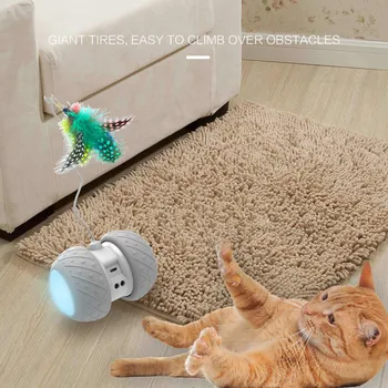 

Smart Automatic Electronic Pet Cat Toy LED Wheel Rechargeable Flash Rolling Colorful Light Cat Stick Sensing Obstacles