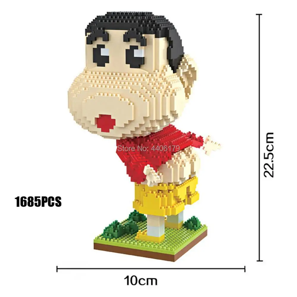

hot LegoINGlys creators Japan comedy anime picture Crayon Shin-chan nano micro diamond building block model bricks toys for gift