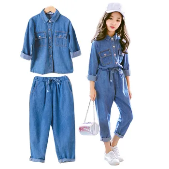 

V-TREE Girls Denim Clothing Sets 2 pcs/set Jeans coat and pants Kids Casual Suit Teens kids Tracksuit