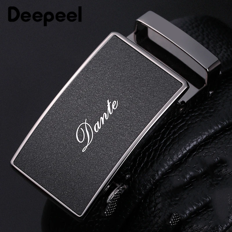 Deepeel 1 шт., 3,5*115*130 см, модный мужской ремень из цинкового сплава с автоматической пряжкой, первый слой, Воловья кожа, пояс, деловой Повседневный Пояс
