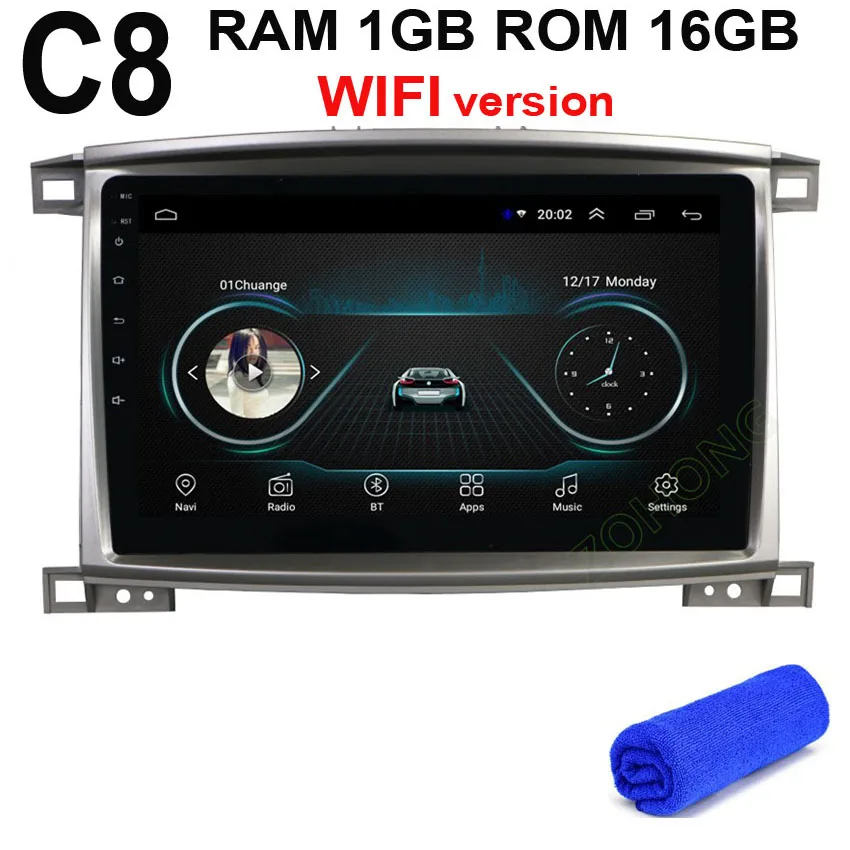 4G DSP 10,2 дюймов 2.5D Android 9,0 Автомобильный мультимедийный dvd-плеер для Toyota Land cruiser 100 LC100 Авторадио автомобильный gps навигатор стерео - Цвет: C8 GPS