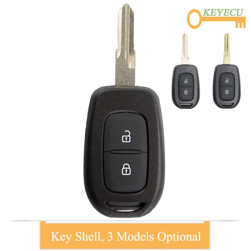 KEYECU 10 шт. дистанционного ключа автомобиля оболочки чехол для Renault Sandero Dacia Logan Dokker Duster Trafic Clio 4, Fob 2 кнопки с лезвием