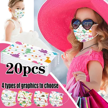 

20pc Children's Lovely Print boy And Girl Cartoon double layer protection Floral Print Printing Windproof pure cotton 3ply Ear*