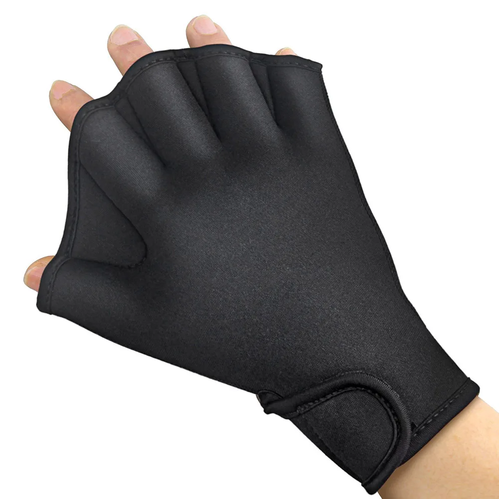 Swimming Gloves 1 Pair Swimming Gloves Aquatic Fitness Water Resistance Aqua Fit Paddle Training Fingerless