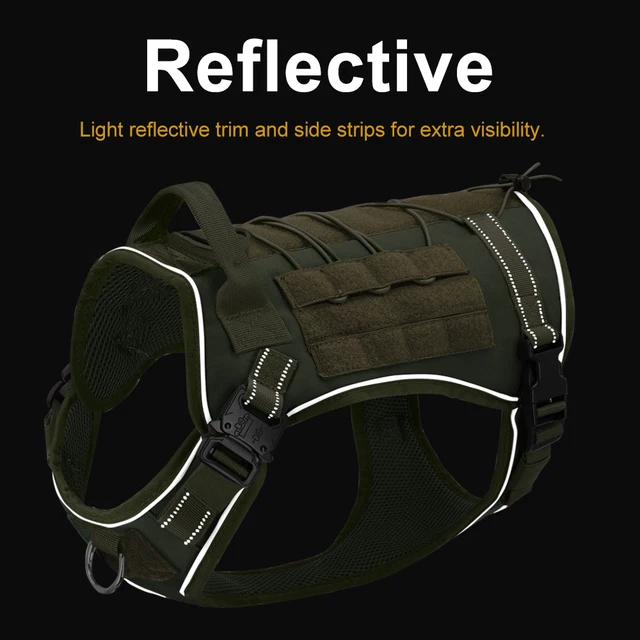 Military Tactical Dog Harness No Pull Working Pet Dog Durable Vest Reflective For Small Medium Large Dogs German Shepherd 4