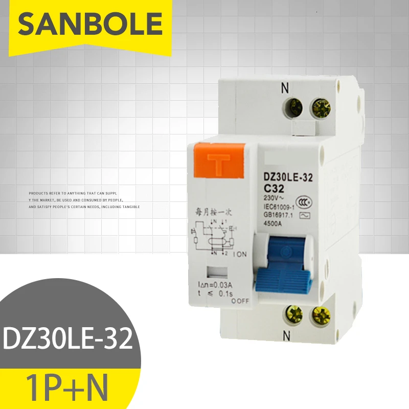 DZ30LE 32 1P + N бытовой переключатель атмосферы DPN Малогабаритный автоматический