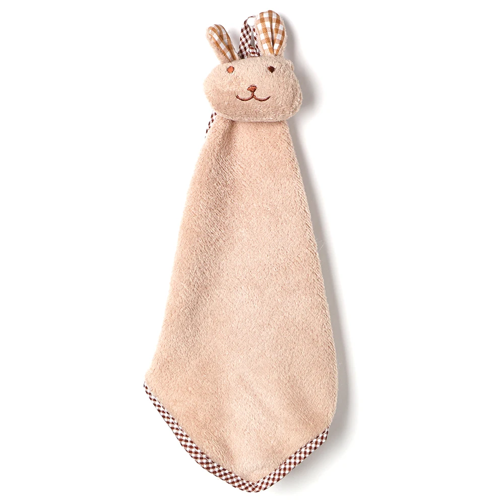 Водопоглощающая ткань подвесные полотенца для рук мягкий коралловый бархат можно повесить ярких цветов без ворса милый мультяшный кролик