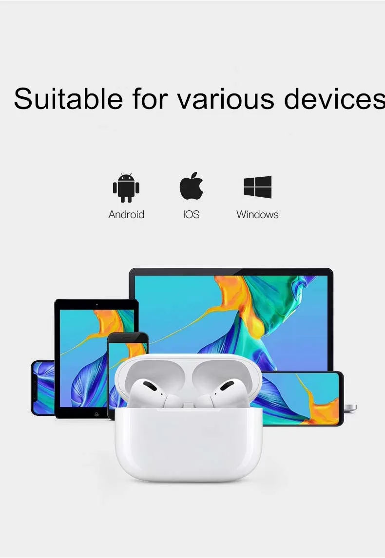 

Bluetooth Earphones Wireless Earbuds Touch Control Pro3 Pop Up Window TWS Headset For Smartphones With Microphones Earphones