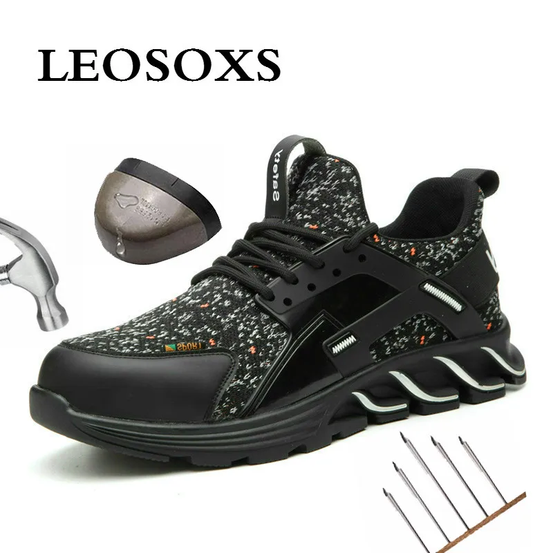 Leoxose Plus Size Men's Winter Steel Toe Cap Protective Work Shoes Indestructible Puncture-Proof Construction Shoes Dropshipping afbeelding