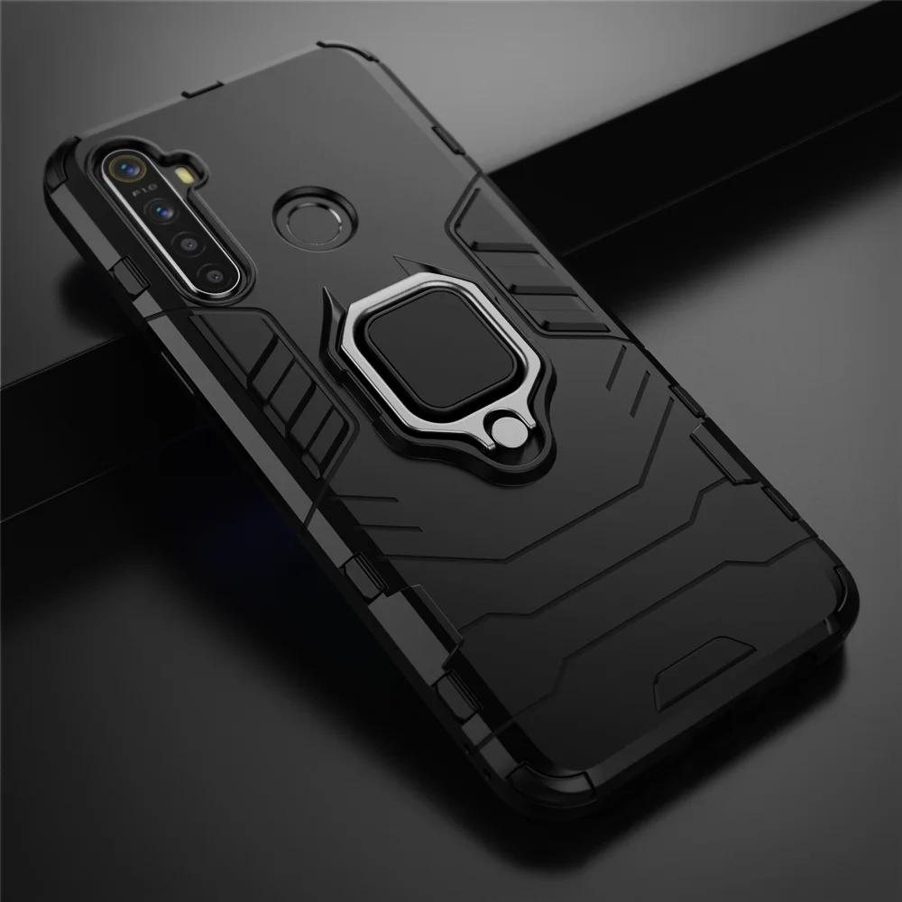 For Realme 5 Case RMX1911 Magnetic Car Shockproof Ring Armor Cover For OPPO Realme 5 Pro RMX1971 Realme5 5pro Coque Skin Fundas phone belt pouch