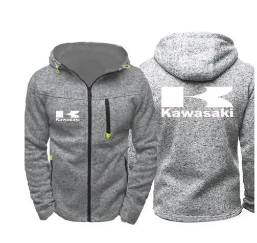 Куртка для мотогонок для Kawasaki Moto мужские повседневные толстые теплые толстовки зимние толстовки для верховой езды