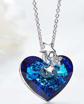 

YVV01 Full Gem Star Pendant Necklace Valentine Eye Zircon Item Round Female