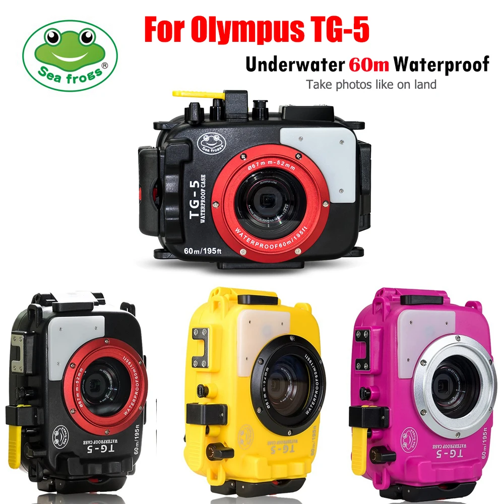 Seafrogs водонепроницаемый корпус 60 м/195ft Дайвинг камера Чехол для Olympus TG-5 камера Подводный защитный корпус