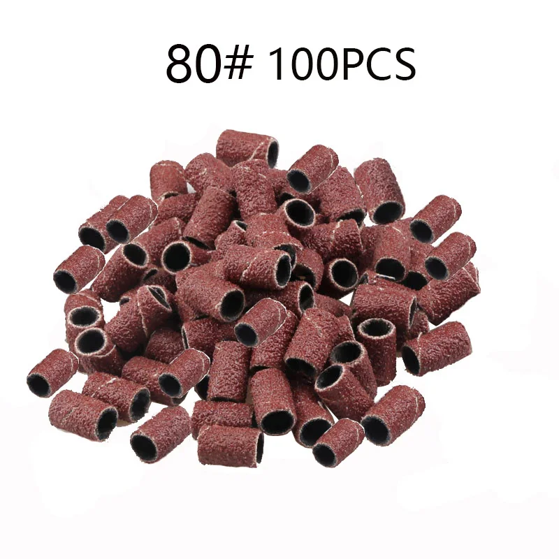 80#120#180# шлифовальные ленты для ногтей для УФ-геля для снятия акрилового лака электрическая машинка для обработки ногтей сверла для ногтей аксессуары для ногтей - Цвет: 100PCS 80