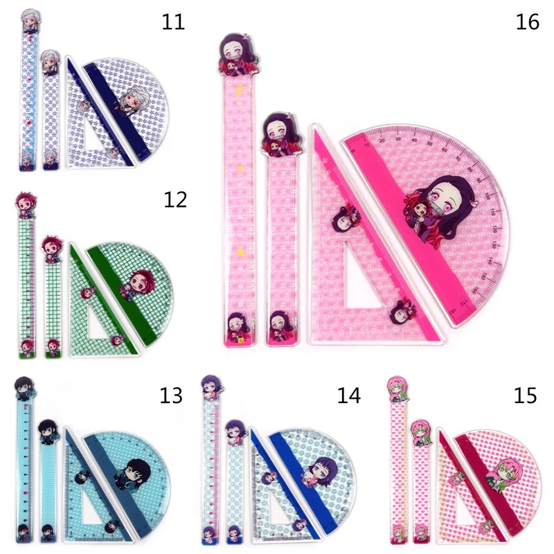 

4Pcs/Set Demon Slayer Cartoon Figure Rulers Amine Cosplay Ruler Measuring Ruler Students Cartoon Measure Ruler School Supplies