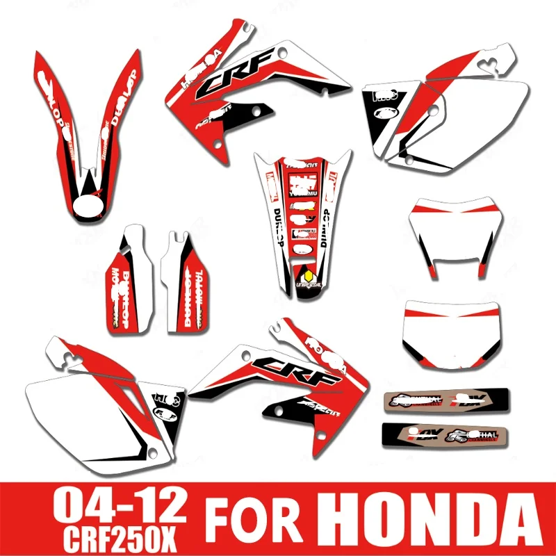 04 12 CRF250X Набор стикеров для мотоцикла Honda CRF 250X 2004 2012 2005 2006 2007 2008|Наклейки и стикеры|