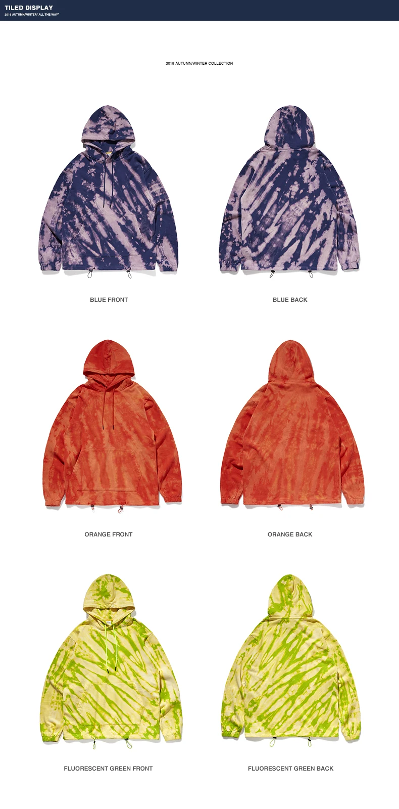 Инфляция Tie Dye мужские толстовки FW уличный сверхразмерный пуловер тонкая пара Tie Dye толстовка хип хоп хлопок мужские толстовки 9651W