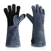 1 пара, кожаные перчатки с длинным рукавом для духовки, термостойкие перчатки для духовки, термостойкие перчатки для печи, перчатки для микроволновой печи, кухонный инструмент