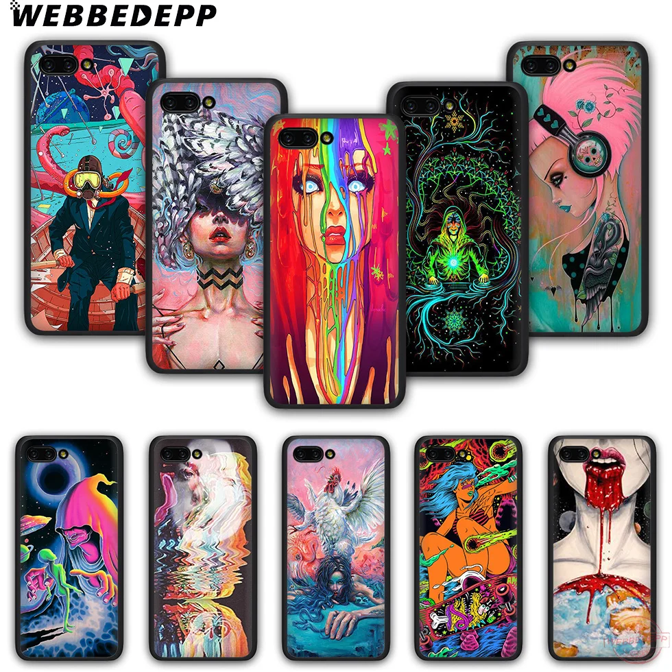 WEBBEDEPP цветной Модный мягкий силиконовый чехол для телефона с рисунком Триппи Honor