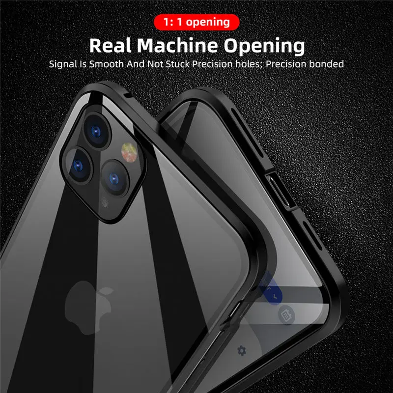 Магнитное закаленное стекло, металлический чехол для iPhone 11 Pro Max XR XS Max X XS 8 7 6 6S Plus, антишпионский чехол для iPhone 11 11 Pro