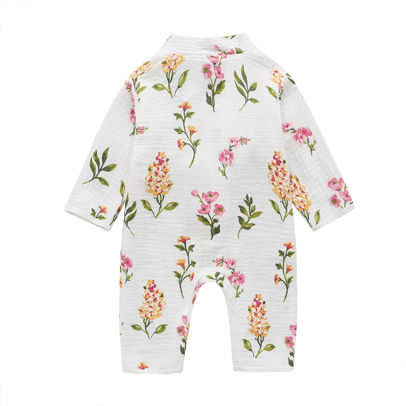 COSPOT Newborn Yarn Robe Kimono Jumpsuit Infantil Cartoon 100% Muslin Cotton Rompers Baby Boy Girl Clothes Sleepwear 2022 New 26 cheap baby bodysuits	