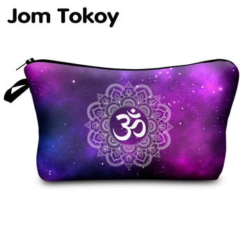 

Jomtokoy Women Starry sky mandala Printing Pattern Cosmetic Bag Handbag Female Zipper Purse Small Make Up Bags Travel Beauty Bag