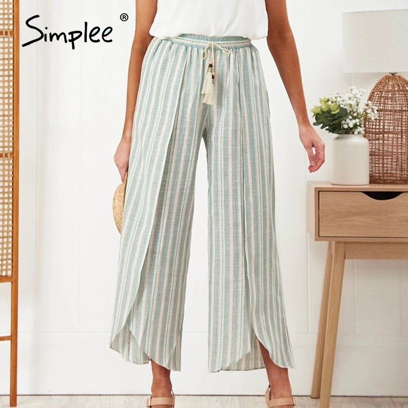striped summer pants