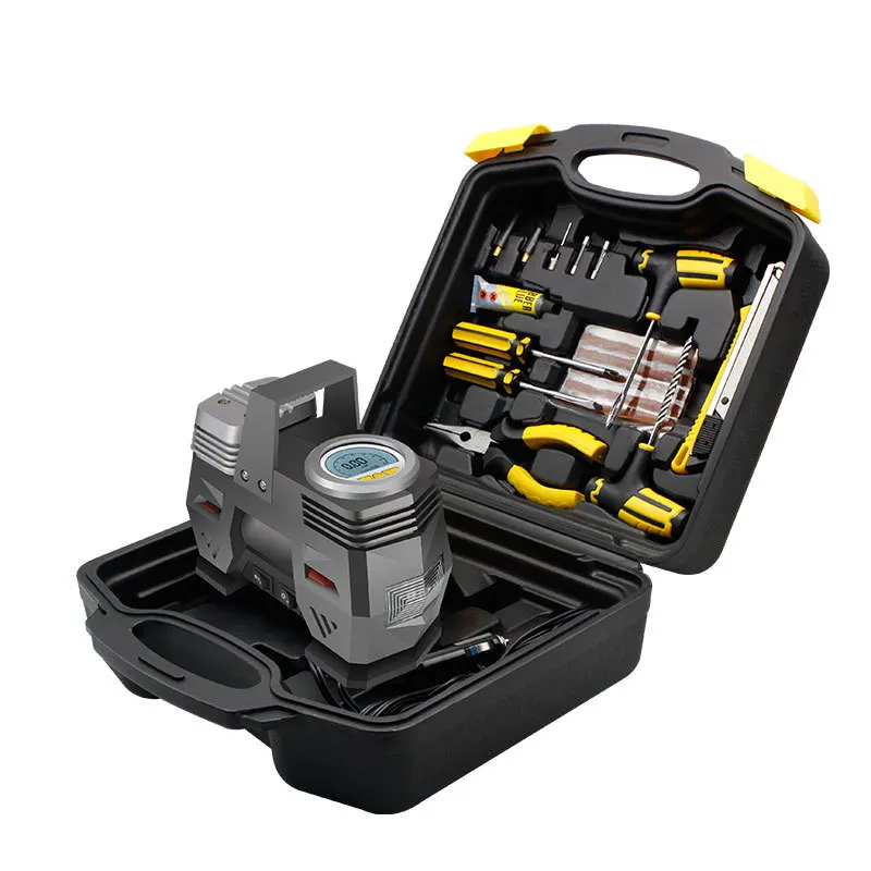 

12V High Quality Inflatable Pump With Tire Repair Tool Smart Air Compressor Pump Car Emergency Digital Pressure Preset Inflator