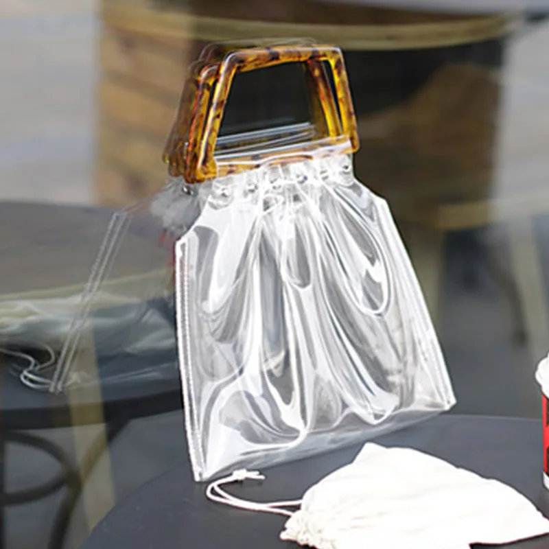 New Beach Bag Acrylic Lady Clutch Bag Transparent Tote Bag Casual Tote Bag