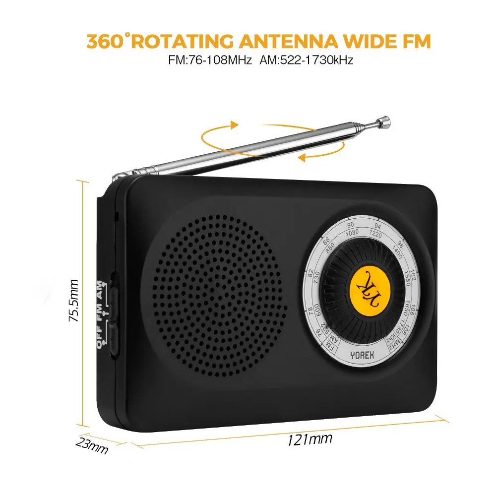 a pilhas com alto-falante, rádio transistor portátil para caminhar, acampar
