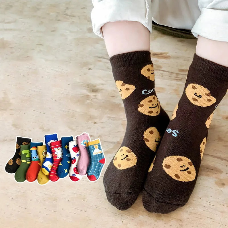 Яркие новые мягкие милые дышащие хлопковые носки для маленьких девочек и мальчиков нескользящие носки для малышей от 3 до 12 лет