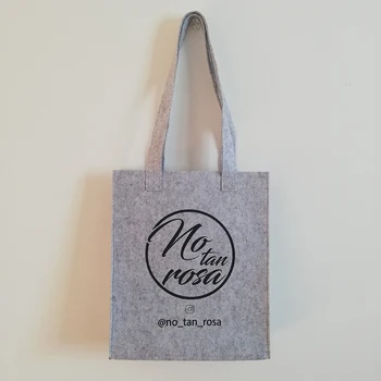 

100pcs/lot Fashion Handmade Custom Printed Tote Shoulder Bag Reusable Felt Shopping Bag with Logo for Women Tradeshow Bags