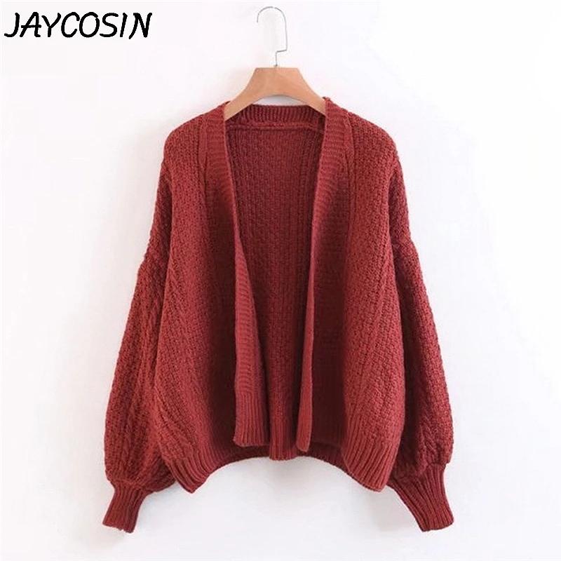 

JAYCOSIN Autumn Winter Women Sweaters Casual Solid Long Sleeve Open Stitch Cardigans Knitted Sweater Tops Sweater coat jy25