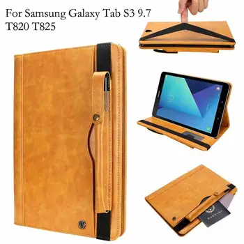 

For Samsung Galaxy Tab S3 9.7 inch Flip Case T820 T825 Cover Retro Business Tablet Leather Wallet With Stand Card Slots Cases