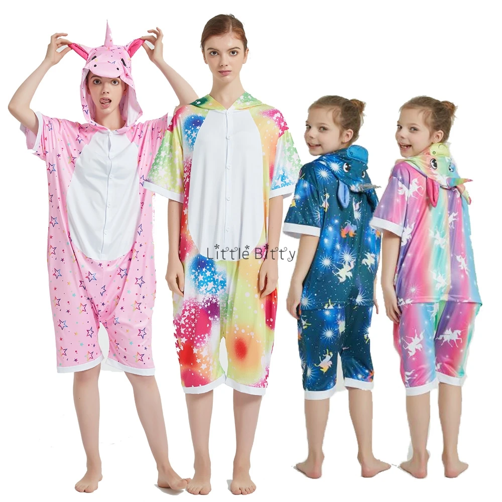 Кигуруми пижамы для мамы и детей комбинезон милая цельная Пижама пижама с