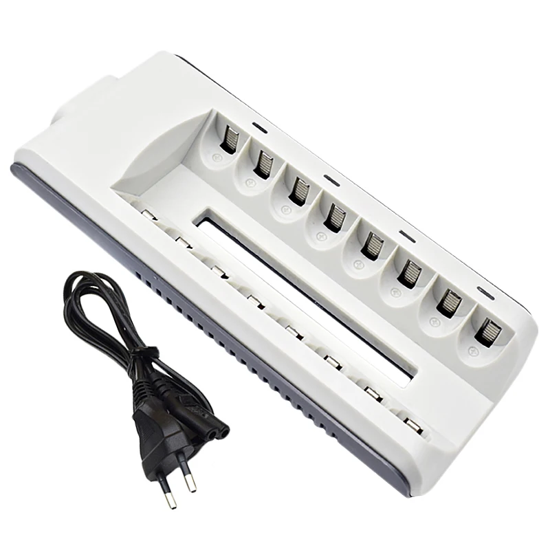 FULL-Quick Charger 8 Slots Smart Battery Charger For Aaa Aa Rechargeable Battery 1.2V Ni-Mh Ni-Cd Aa Aaa Rechargeable Batteries