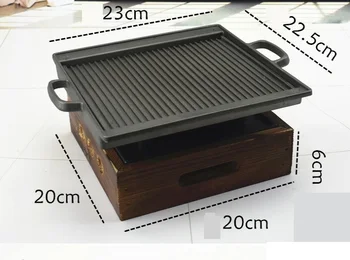 

portable mini cast iron bbq grill barbecue stove table top barbecue grills Single couple 20*20cm cast iron stove +aluminum pan
