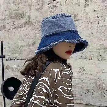 

Ragged fisherman hat double-sided stitching hip-hop male and female basin hat to make old hats