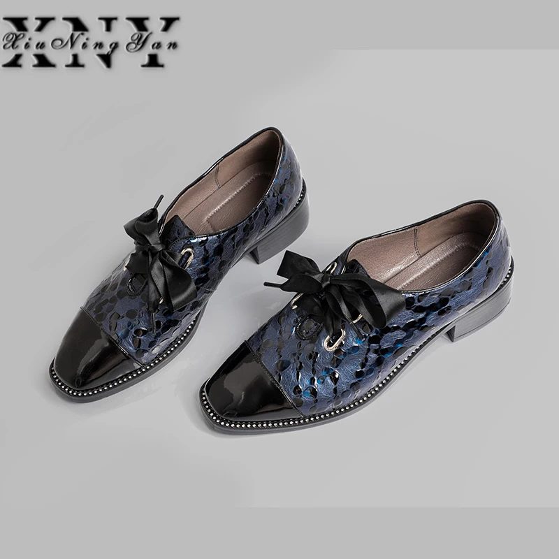 XiuNingYan/Женская обувь ручной работы из натуральной кожи; лоаферы; женская повседневная обувь; обувь из мягкой кожи; женская обувь на плоской подошве; большие размеры