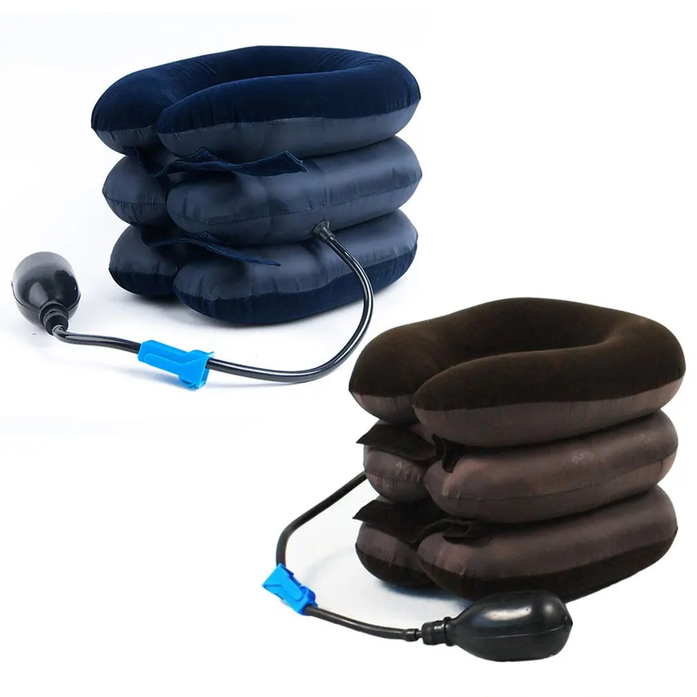 Inflatable Collar Neck Cervical Vertebra Traction Soft Brace Massage Relieve Headache Head Back Shoulder Neck Pain Massager