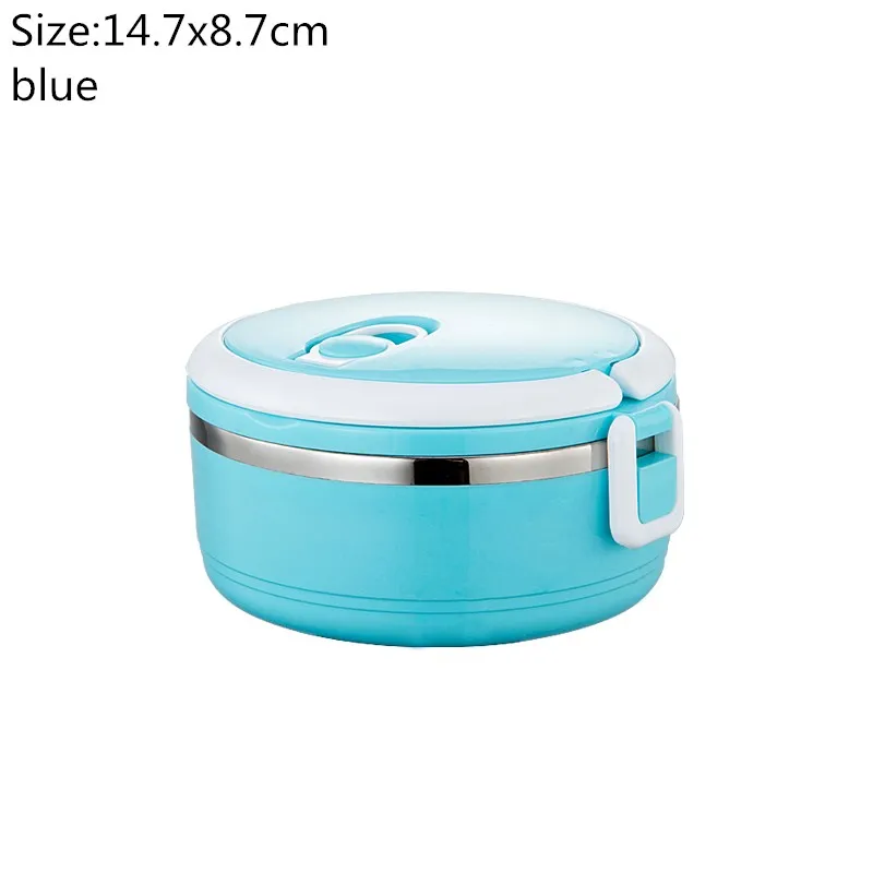 1 layer blue Изолированный Ланч-бокс для детей школы кемпинга 304 из нержавеющей стали контейнер для еды пластиковая коробка для бенто тепловой Ланчбокс - Цвет: 1 layer blue
