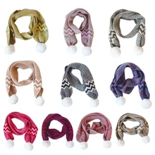 Children Wave Stripes Scarf Acrylic Keep Warm Scarves Boys Girls Autumn Winter Long Scarf