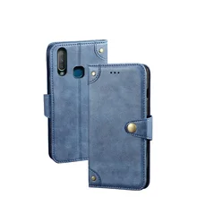 Деловой кожаный чехол для Vivo Y15 Y 15 2019 роскошный винтажный Чехол