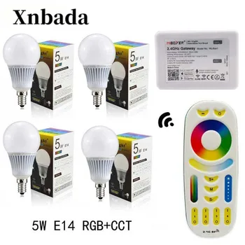 

Mi Light 5W Led Lamp RGB+CCT E14 Led Bulb+RGBWW Remote+IBX2 RF Remote Wifi Led Spotlight light Led light AC85-265V Free shipping