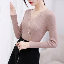 ##Special Price Women Deep V-Neck Button Sweaters Ladies Korea Pullover Casual Slim Bottoming Jumper Female Elastic Cotton Long Sleeve Pink Tops ##Special Price Women Deep V-Neck Button Sweaters Ladies Korea Pullover Casual Slim Bottoming Jumper Female Elastic Cotton Long Sleeve Pink Tops