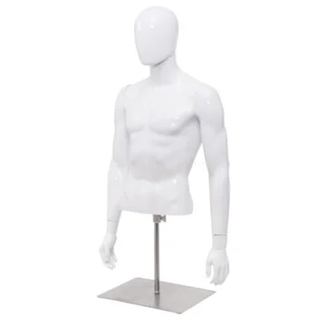 

Modern Plastic Stand Upper-Body Head Turn Male Mannequin with Base Height Adjustable High Quality HW56032